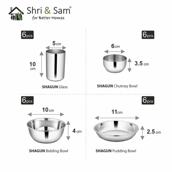 Sanskriti Exports Stainless Steel Dinner Set Shagun (61 Pcs Set) - Image 4