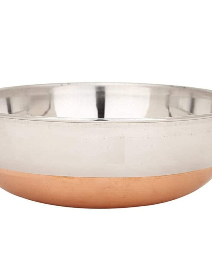 Prestige Copper Bottom Stainless Steel 1 Liter Kadhai With Bottom Pot Pans for Frying (Steel Kadai)
