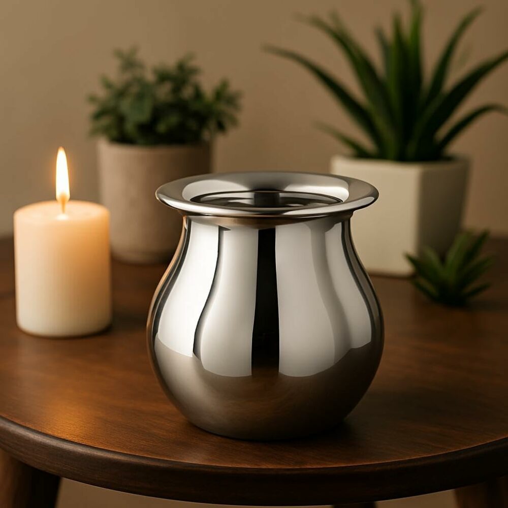Sanskriti Exports Stainless Steel Heavy Lota | Mango Lota, 625ml | Durable & Rust-Resistant | Water Pot for Home & Puja | 1 Piece, Silver - Image 2