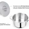 Sanskriti Exports Stainless Steel Cookpot with Lid (Bello)|20CM,3 3L Capacity| Sandwich Bottom for Even Heating |Elegant SS Design Lid|Induction&Gas Stove Compatible|(Buy Cookpot Get SS Bowl B-144-300 Ml)