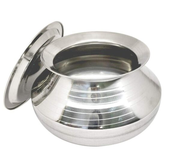 Sanskriti Exports Small Stainless Steel Handi with Lid (Pongal Handi, 1000 Ml, Dishwasher Safe) Handi 1 L with Lid