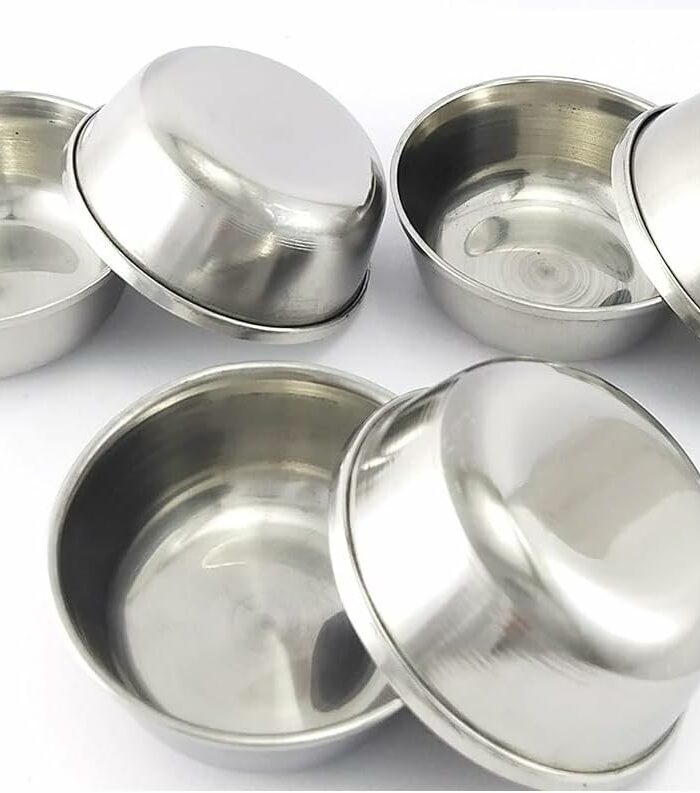 Sanskriti Exports Stainless Steel Small Katori/Wati/Chutney Bowls : 60ml Set of 6 Pieces. (Mini)