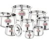 Sanskriti Exports Stainless Steel Handi With Lid For Serving And Storage Of Ghee/Dhai/Milk Etc. (500Ml) - Silver