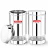 Maxima Sunshine Stainless Steel Canister Set - Circular Design for Tea, Coffee, Spices - Leak Proof, Airtight Kitchen Storage Container - 1200ml (Set of 2) Silver - Image 2