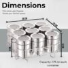 Stainless Steel Spice Box – 9-Compartment Masala Organizer with Lid