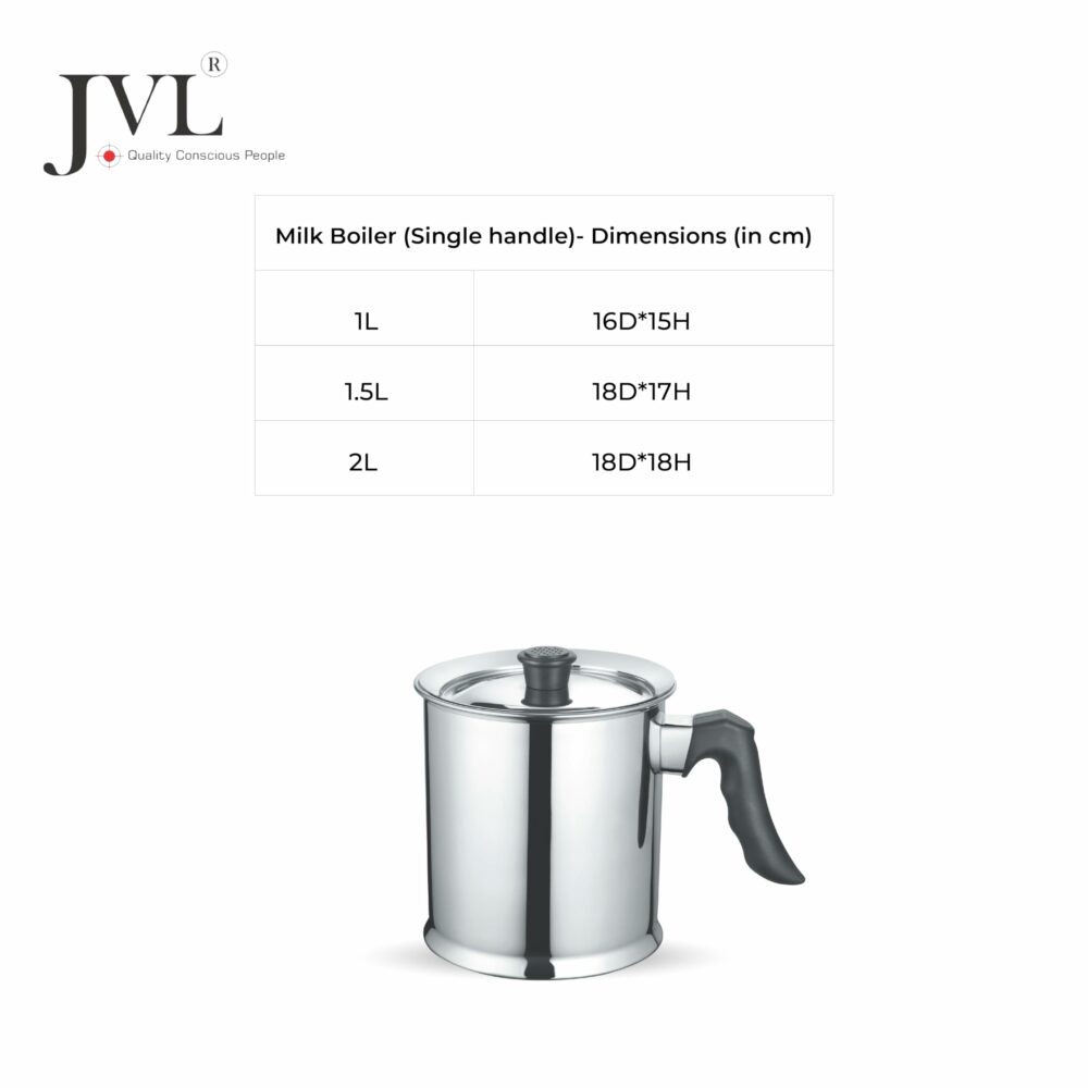 Sanskriti Exports Stainless Steel Double Wall Milk Boiler Storage with Single Bakelite Handle (1.5 Litre) - Image 6