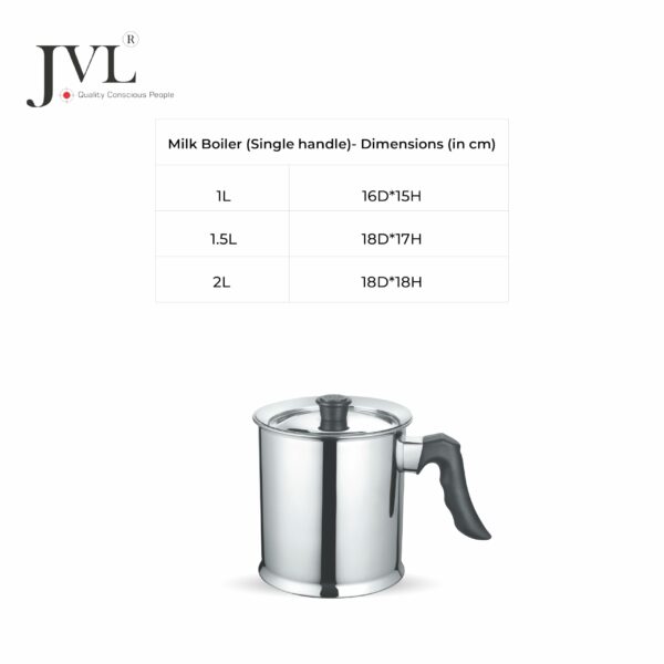 Sanskriti Exports Stainless Steel Double Wall Milk Boiler Storage with Single Bakelite Handle (1.5 Litre)