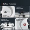 Prestige 3L Svachh Deluxe Alpha Stainless Steel Pressure Cooker|Outer Lid|3-4 Persons|Deep Lid for Spillage Control|Gas & Induction Compatible|Controlled GasketRelease System|Silver|10 Years Warranty