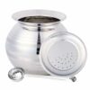Sanskriti Exports Stainless Steel Rice Pot/Rice Strainer/Pongal Pot/Gundu/Cooker/Handi with Lid Vadi Plate and Ladle/Spoon, 3 Litres