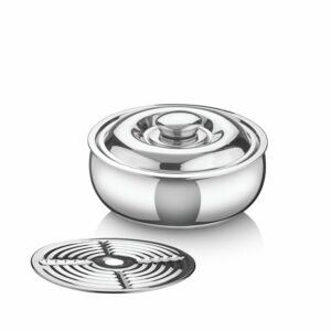 SignoraWare Stainless Steel Roti Server Casserole with Coaster | Retain Heat & Freshness | Perfect for Family Meal & Gatherings | Ideal for Serving and Storing chapattis or flatbread (1 LTR | Steel)