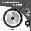 Wonderchef Duralite Die-cast 28 cm Dosa Tawa | 5 Layer Healthy Duramax Non-Stick Coating | Soft Touch Handle | Pure Grade Aluminium | PFOA Free | 2 Year Warranty Grey