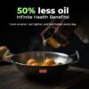 Sanskriti Exports Triply Kadai, 22 cm Stainless Steel Kadhai with Lid, 3 Layer, Steel Casted Handles, Flat Bottom Kadhai with Induction Base, 2 5 Mm Thickness, 2 Litre Capacity