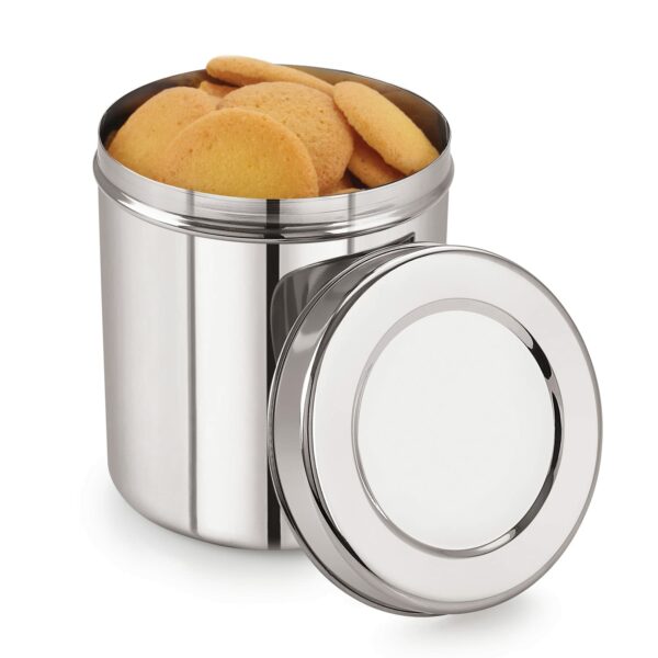 Sanskriti Exports Stainless Steel 22 Gauge Deep Dabba - 2600 ml, 1 Piece, Silver - Food Storage Container, Ideal for Storing Grains, Snacks, Leftovers, Perfect for Daily Use, Easy to Clean