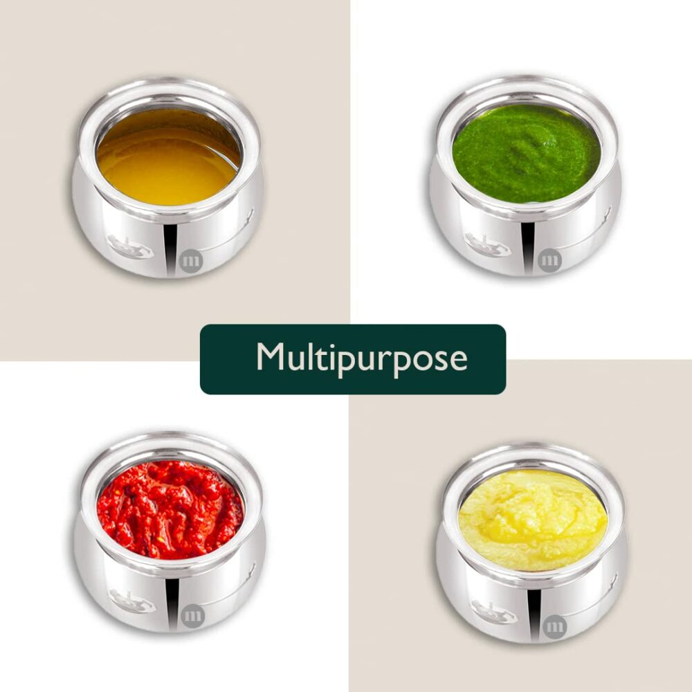 Sanskriti Exports Stainless Steel Ghee Pot with Spoon & Lid Set of 2 Pcs, Elegant Ghee Dispenser Container for Kitchen Storage Set, Multipurpose Oil, Sauce, Ghee Storage Container for Kitchen, 350ml - Image 4
