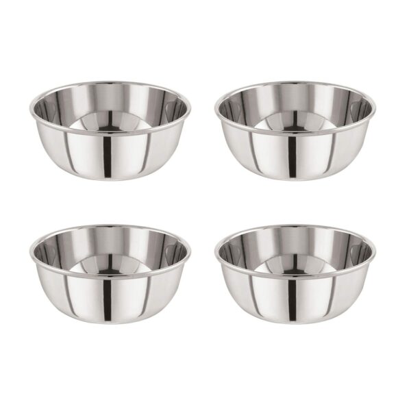 Sanskriti Exports - SPVT504P Stainless Steel 5 24G Prem Vati, 150 ml, Silver, Set of 4