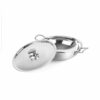 Sanskriti Exports Stainless Steel Kadhai with SS Lid 1 5Ltr / 22cm, Silver, Medium