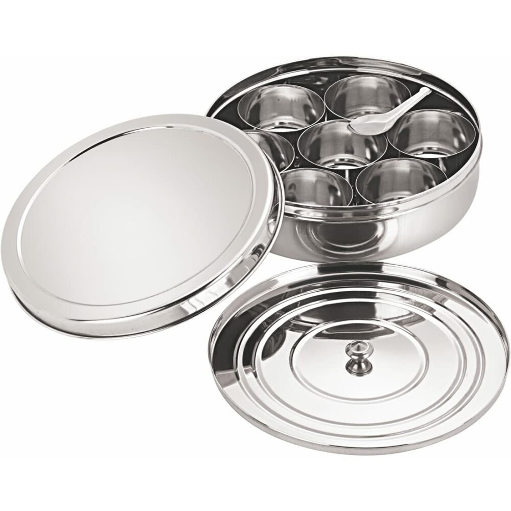 Sanskriti Exports Stainless Steel Spice Box Set of 10 Pieces - 1225 ml - Image 3