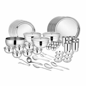 Sanskriti Exports Stainless Steel Dinner Set Shagun (61 Pcs Set)
