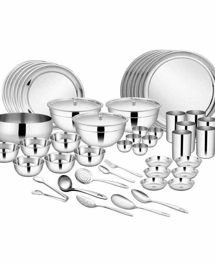 Sanskriti Exports Stainless Steel Dinner Set Shagun (61 Pcs Set)