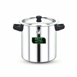 Sanskriti Exports 5-Star 0 7 Litre Stainless Steel Milk Boiler | Steel Milk Pot with Lid | Milk Cooker with Handle, Knob, Whistle | Milk Pan, Induction Compatible (0 7 Litre)