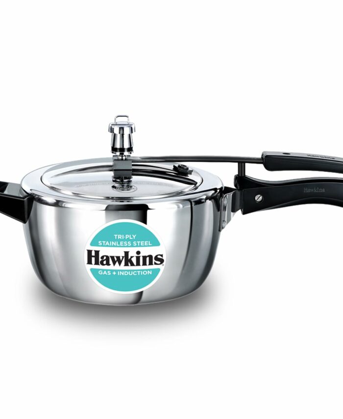Hawkins 3 5 Litre Triply Stainless Steel Pressure Cooker, Inner Lid Cooker, Silver (HSST35)