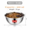 Sanskriti Exports 6 Pieces Stainless Steel Big Size Bowl/Wati/Katori Heavy Gauge with Mirror Finish, 10.2 cm Dia, Set of 6, 220 ml Each, Silver