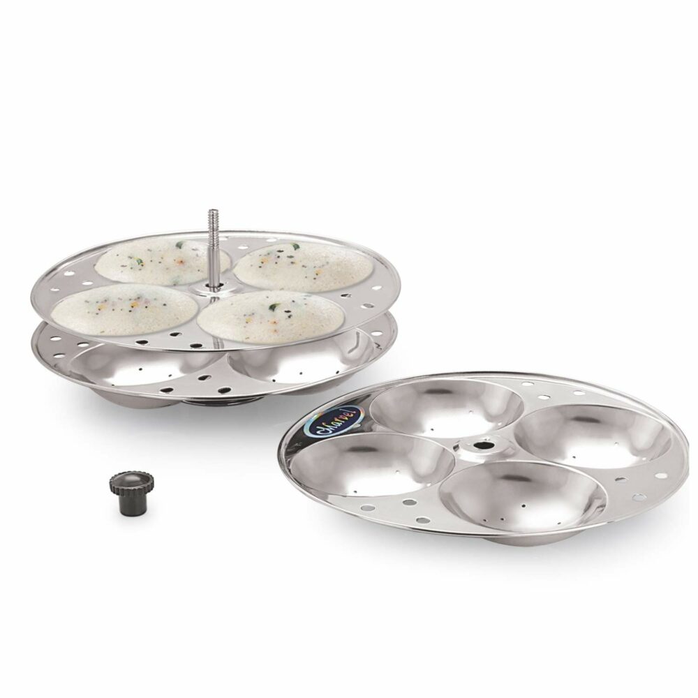 Sanskriti Exports 3 Plates Stainless Steel Heavy Quality Idli Stand/Idli Maker Makes 12 Large Size Idlis at Once. - Image 4