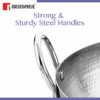 Sanskriti Exports BE Essentials 28 cm Hammered Kadai, 4 2 L Kadhai Without Lid, Thickness 2 2 mm, Food Safe, Sturdy and Durable, Easy to Clean, Gas Stove Compatible, Dishwasher Safe, 5-Year Warranty