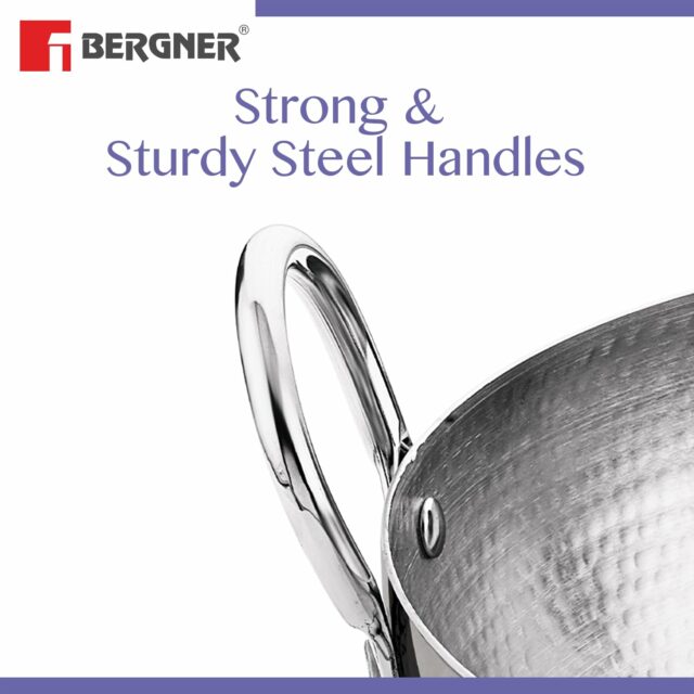 Sanskriti Exports BE Essentials 28 cm Hammered Kadai, 4 2 L Kadhai Without Lid, Thickness 2 2 mm, Food Safe, Sturdy and Durable, Easy to Clean, Gas Stove Compatible, Dishwasher Safe, 5-Year Warranty