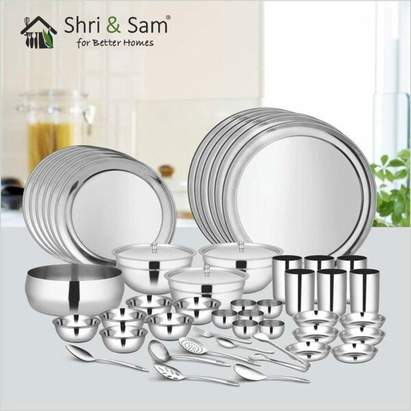 Sanskriti Exports Stainless Steel Dinner Set Shagun (61 Pcs Set) - Image 2