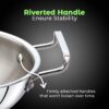 Sanskriti Exports Triply Kadai, 22 cm Stainless Steel Kadhai with Lid, 3 Layer, Steel Casted Handles, Flat Bottom Kadhai with Induction Base, 2 5 Mm Thickness, 2 Litre Capacity