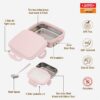 Stainless Steel Insulated Lunch Box Pink 500ml with Lid, Set of 4, Airtight Tiffin Box for School Kids, Spillproof Seal, Food Grade, BPA Free