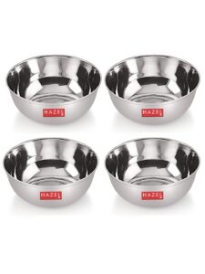 Sanskriti Exports Stainless Steel Bowl Vati Set for Indian Kitchen | Masala Box with Lid, Set of 4