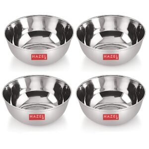 Sanskriti Exports Stainless Steel Bowl Vati Set | 270 ml Steel Bowl Set for Kitchen | Dinner Bowl Katori Serving Wati, Set of 4