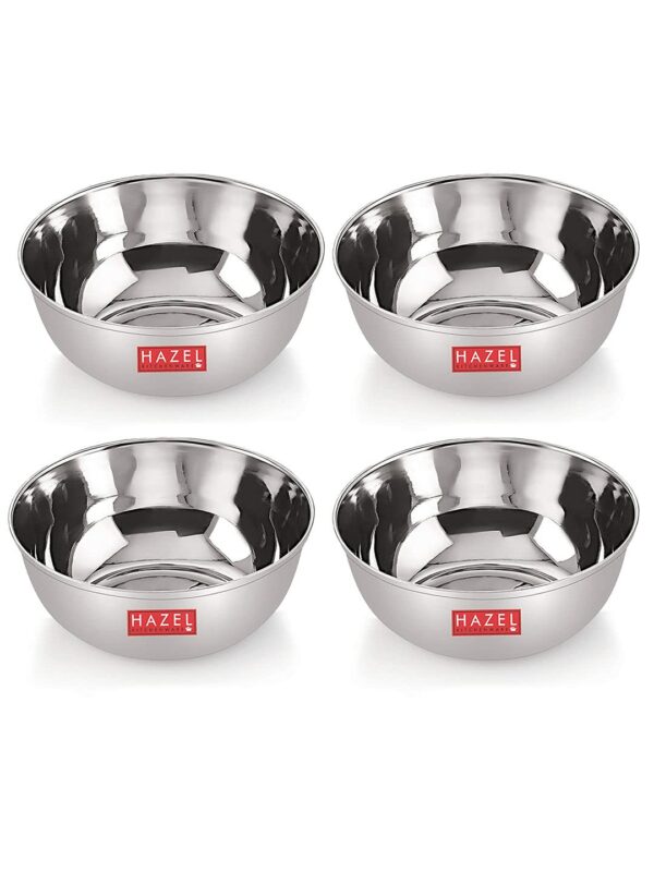 Sanskriti Exports Stainless Steel Bowl Vati Set | 270 ml Steel Bowl Set for Kitchen | Dinner Bowl Katori Serving Wati, Set of 4