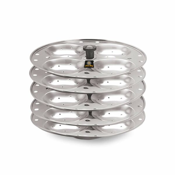 Sanskriti Exports 5 Plates Stainless Steel Heavy Quality Idli Stand/Idli Maker Makes 20 Large Size Idlis at Once