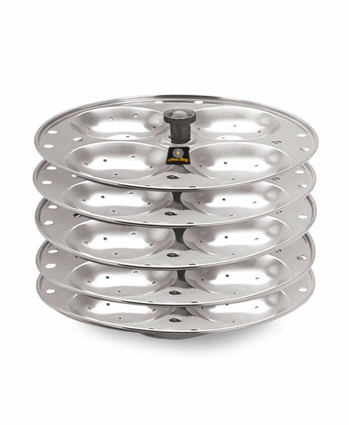Sanskriti Exports 5 Plates Stainless Steel Heavy Quality Idli Stand/Idli Maker Makes 20 Large Size Idlis at Once