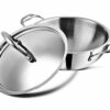 Triply Stainless Steel Extra Deep Kadai with Lid, 3.2L Capacity, 24cm Diameter, Silver, Induction & Gas Stove Friendly