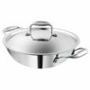 Vinod Platinum Triply Stainless Steel Kadai with lid 2 5 Litre (24 cm Dia) | 2 5mm Thick | 3 Layer Stainless Steel Cookware | 5 Year Warranty | Induction & Gas Base | Heavy Base