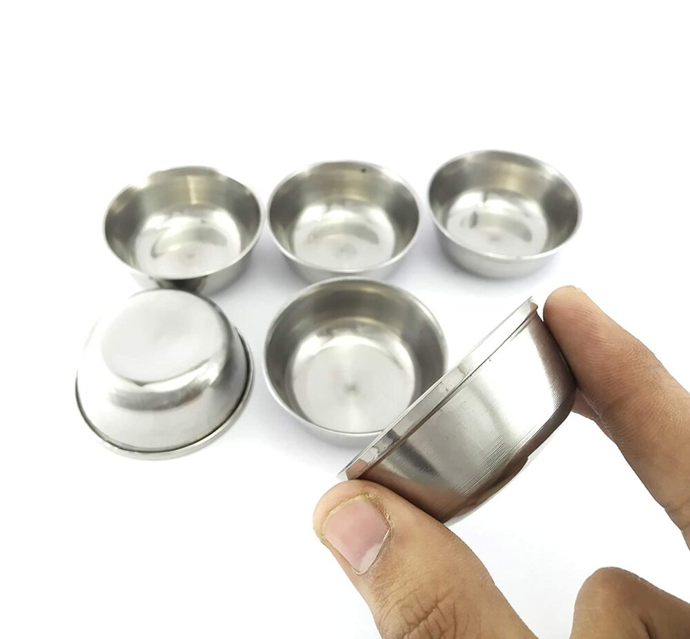 Sanskriti Exports Stainless Steel Small Chatni Katori/Wati/Mini Bowls : 30ml Set of 6 Pieces. - Image 2