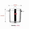 Sanskriti Exports Stainless Steel Air Tight Container Drum For Kitchen Storage 25 Kg - Silver