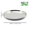 Next Future Stainless Steel Breakfast/Lunch/Dinner Plate Set of 6 with High Shiny Polish (Heavy Gauge) Medium Size Round Sanskriti Exports Thali - Diameter: 9 Inches/ 23 cms