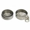 Stainless Steel Collapsible Travel Cup with Lid, Leakproof Foldable Outdoor Camping Drinking Glass, 350 ml