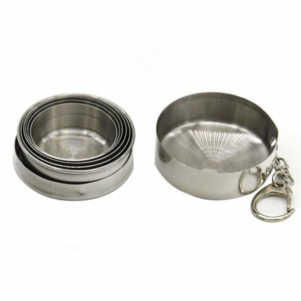Sanskriti Exports Portable Stainless Steel Collapsible Travel Cup/Mug/Glass/Tumbler, Leakproof Foldable Steel Glass for Travel Outdoor, Camping Drinking Glass with lid, 350 ml