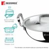 Sanskriti Exports Tripro Triply Stainless Steel Deep Kadai with Lid 22cm - 2.5 Litres - Induction & Gas Ready - Masala Box Friendly - Image 3