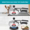 Borosil Pronto 1 L Inner Lid Stainless Steel Pressure Cooker | 6 8 mm Thick Base, Even Heat Distribution | Gas & Induction Campatible | 5 Years Warranty
