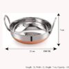 Sanskriti Exports Stainless Steel Copper Bottom Kadhai Kadai for Cooking/Serving(1000 ML 1500 ML 2000 ML, Set of 3) Pot Pans for Frying