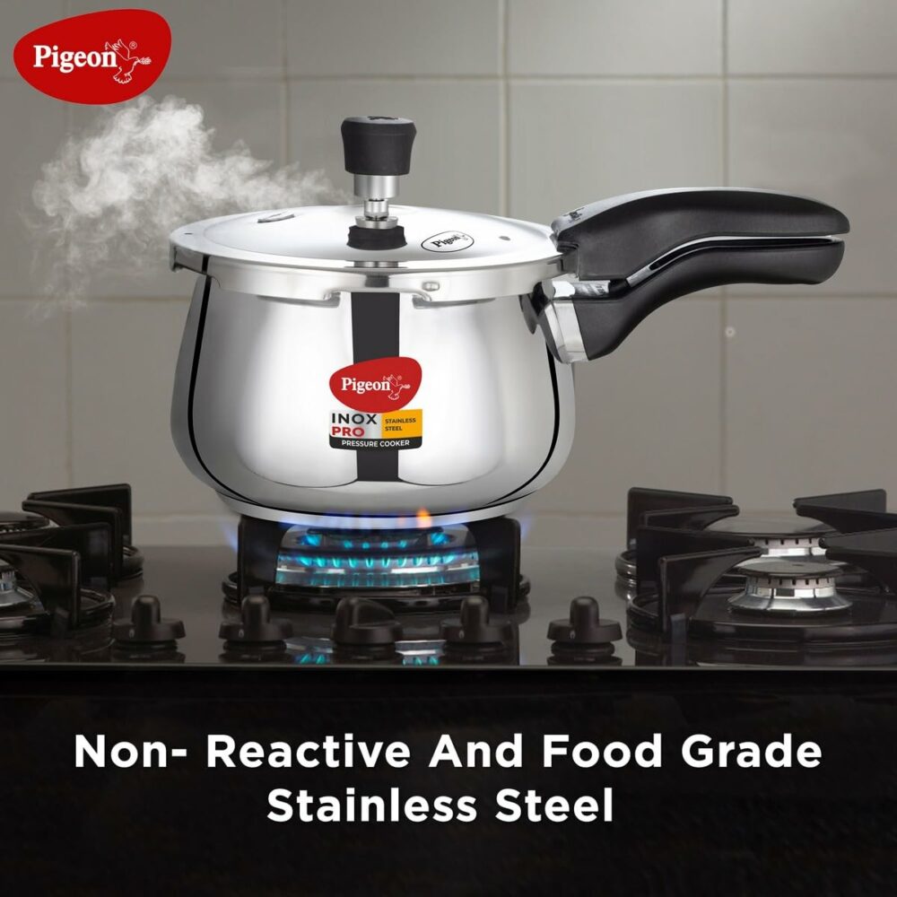 Pigeon by Stovekraft Inox Pro Stainless Steel Cooker 3L Outer Lid Cooker-Induction Base Compatible - Image 2