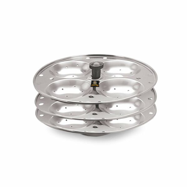 Sanskriti Exports 3 Plates Stainless Steel Heavy Quality Idli Stand/Idli Maker Makes 12 Large Size Idlis at Once.
