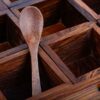 Sanskriti Exports Sheesham Wood Spice Box with 2 Spoons ? 9 Compartments Masala Box/Masala Container/Masala Dabba Organizer for Kitchen | Decorative Handmade Wooden Storage Box (Brown)
